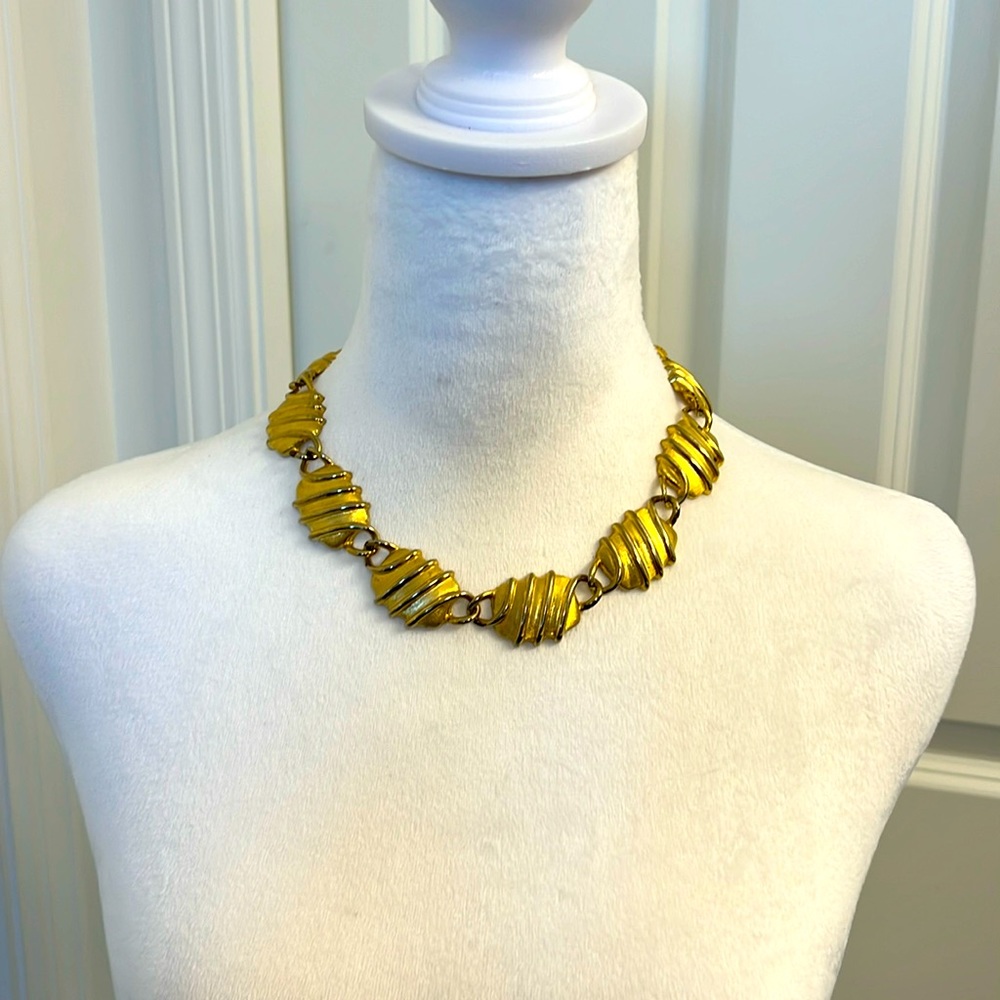 Vintage gold statement necklace